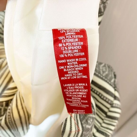 Red Saks Fifth Ave Sleeveless Tribal Print Fit & Flare Dress Back Cut Outs S/P - Picture 9 of 12